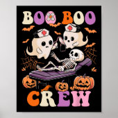 Boo Crew Nurse Halloween Ghost Skeleton Nurses Run Poster (Voorkant)