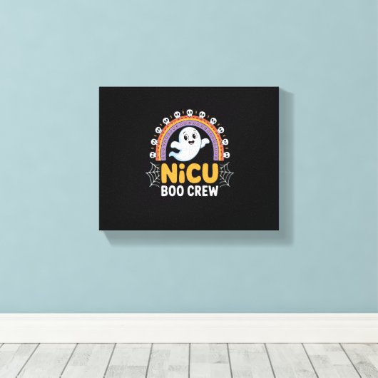 Boo Crew Nurse Halloween voor Verpleegkundigen Gho Canvas Afdruk (Insitu (Houten vloer))
