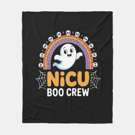 Boo Crew Nurse Halloween voor Verpleegkundigen Gho Fleece Deken (Voorkant)