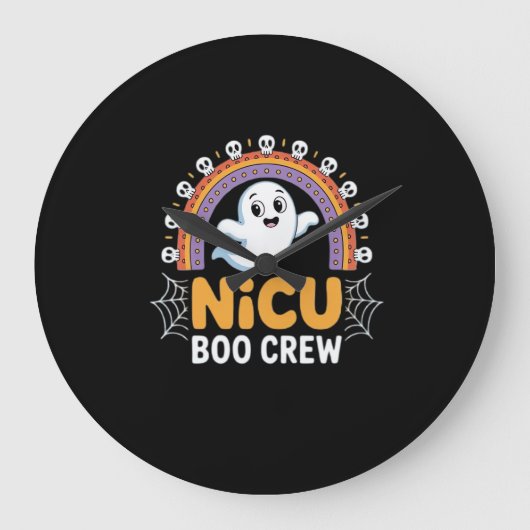 Boo Crew Nurse Halloween voor Verpleegkundigen Gho Grote Klok (Voorkant)