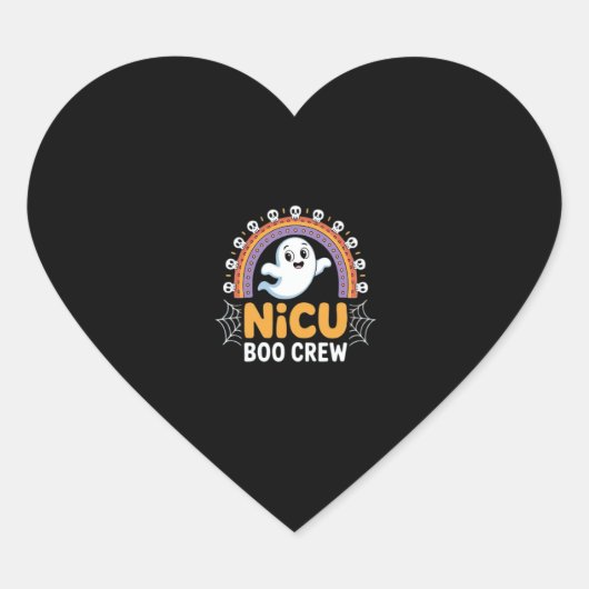 Boo Crew Nurse Halloween voor Verpleegkundigen Gho Hart Sticker (Voorkant)