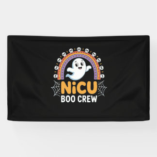 Boo Crew Nurse Halloween voor Verpleegkundigen Gho Spandoek