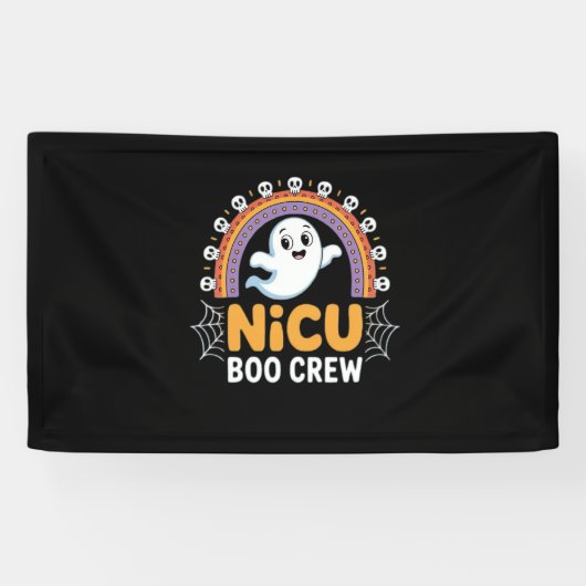 Boo Crew Nurse Halloween voor Verpleegkundigen Gho Spandoek (Horizontaal)