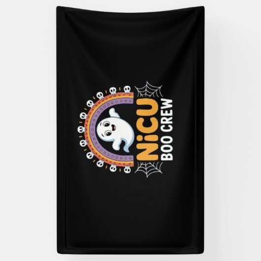 Boo Crew Nurse Halloween voor Verpleegkundigen Gho Spandoek (Verticaal)