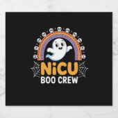 Boo Crew Nurse Halloween voor Verpleegkundigen Gho Sparkling Wijnetiket (Enkel label)