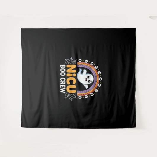 Boo Crew Nurse Halloween voor Verpleegkundigen Gho Wandkleed (Voorkant (horizontaal))