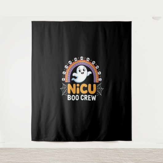 Boo Crew Nurse Halloween voor Verpleegkundigen Gho Wandkleed (Voorkant)