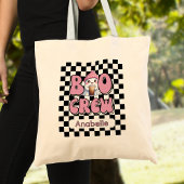 Boo Crew Pink Ghost met Iced Coffee Gepersonalisee Tote Bag