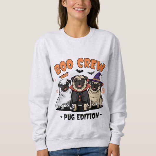 Boo Crew – Pug Edition | Cute Halloween Dog Design Trui (Voorkant)