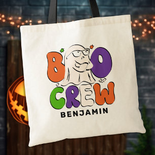 BOO Crew Retro Kleurrijke Gepersonaliseerde Hallow Tote Bag