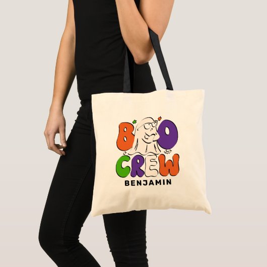 BOO Crew Retro Kleurrijke Gepersonaliseerde Hallow Tote Bag (Voorkant (product))