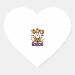 Boo Crew Schattig Geest Pompoen Halloween Shirt On Hart Sticker