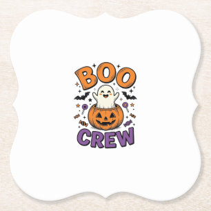 Boo Crew Schattig Geest Pompoen Halloween Shirt On Kartonnen Onderzetters