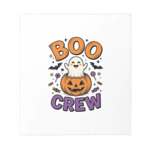 Boo Crew Schattig Geest Pompoen Halloween Shirt On Notitieblok