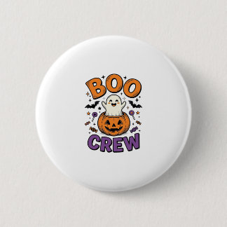 Boo Crew Schattig Geest Pompoen Halloween Shirt On Ronde Button 5,7 Cm