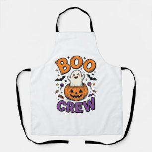 Boo Crew Schattig Geest Pompoen Halloween Shirt On Schort