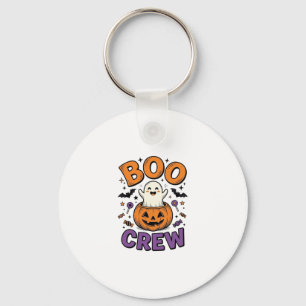 Boo Crew Schattig Geest Pompoen Halloween Shirt On Sleutelhanger