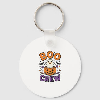 Boo Crew Schattig Geest Pompoen Halloween Shirt On Sleutelhanger