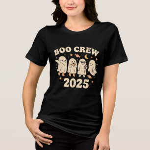 Boo Crew Schattig Groovy Geesten Squad Halloween Tri-Blend Shirt