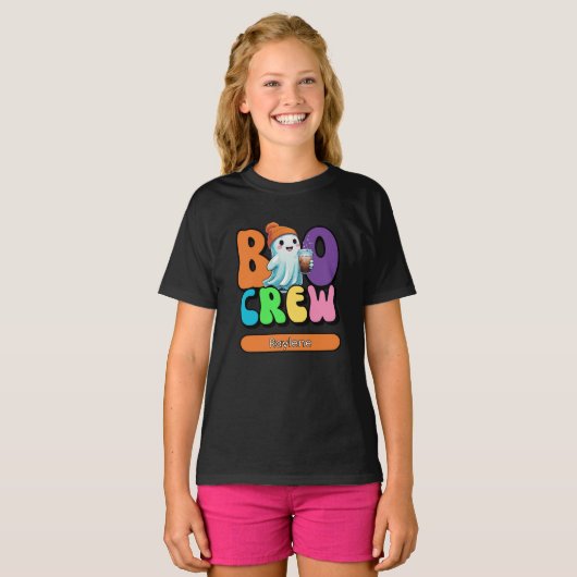 Boo Crew Schattige Ghost Matching Kinder T-shirt (Voorkant volledig)