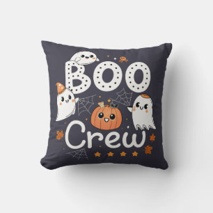 Boo Crew Schattige Halloween-geesten en Pompoen Kussen