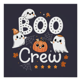 Boo Crew Schattige Halloween Ghosts en Pumpkin Perfect Poster