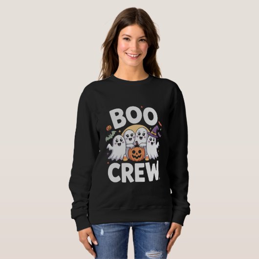 Boo Crew Schattige Spooky Halloween Trui (Voorkant volledig)