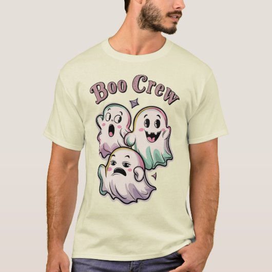 Boo Crew - Schattige Trio Ghost Halloween T-shirt (Voorkant)