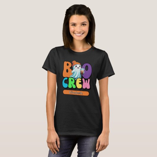 Boo Crew Schattigee Ghost Matching T-shirt (Voorkant volledig)