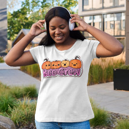 Boo Crew Schattigee pompoenen Halloween T-shirt