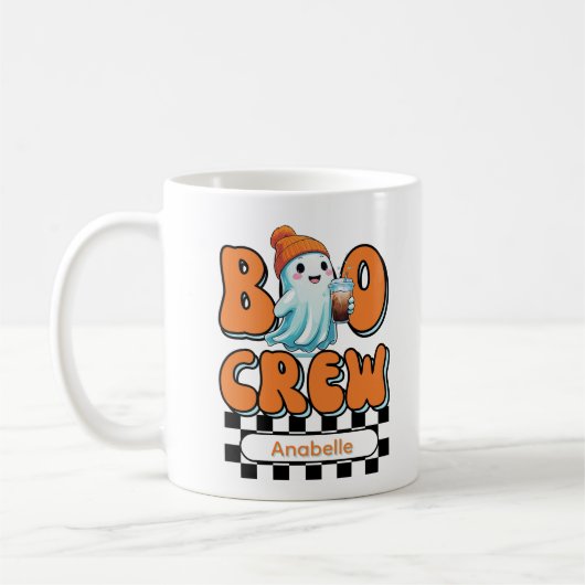 Boo Crew Sinaasappel gepersonaliseerd Koffiemok (Links)
