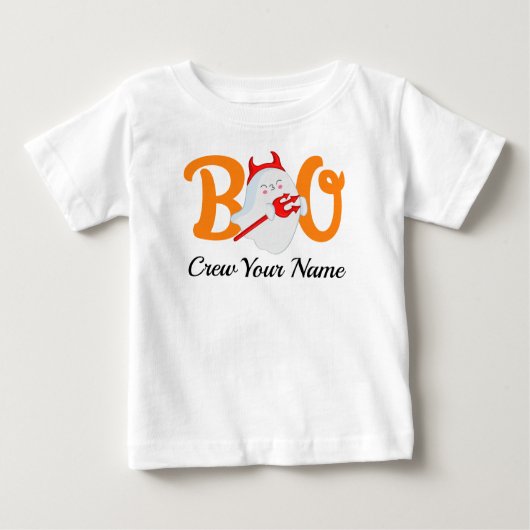 Boo Crew Sinaasappel Halloween Familie gepersonali (Voorkant)