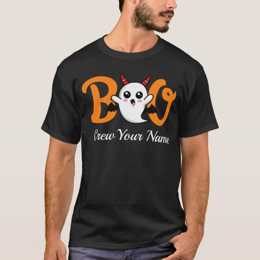 Boo Crew Sinaasappel Halloween Family Matching T-shirt (Voorkant)