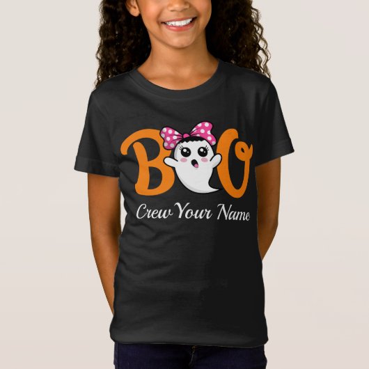 Boo Crew Sinaasappel Halloween Family Matching T-shirt (Voorkant)