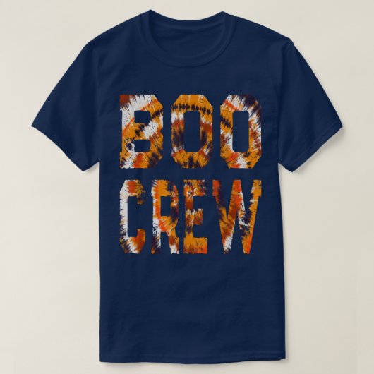Boo Crew Sinaasappel Tie Dye Matching Halloween Ha T-shirt (Design voorkant)