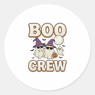 Boo Crew Spook Halloween Vintage Vector Design_1 Ronde Sticker
