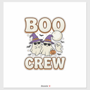 Boo Crew Spook Halloween Vintage Vector Design_1 Sticker