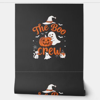 Boo Crew Spook Pompoen Witte Kat Heksenhoed Behang