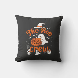 Boo Crew Spook Pompoen Witte Kat Heksenhoed Kussen