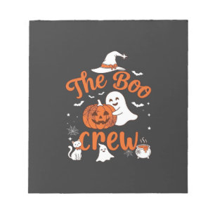 Boo Crew Spook Pompoen Witte Kat Heksenhoed Notitieblok