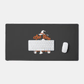 Boo Crew Spookpompoen Witte Kat Heksenhoed Bureaumat (Keyboard & Muis)