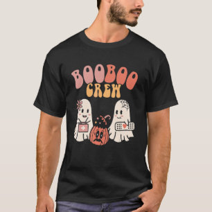 Boo Crew Spooky Season Pumpkin Nurse Ghost Hwe T-shirt