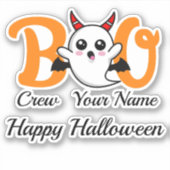 Boo Crew Vampire Halloween aangepaste naam Sticker (Voorkant)