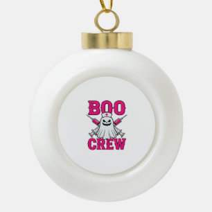 Boo Crew Verpleegster Geest Halloween Keramische Bal Ornament