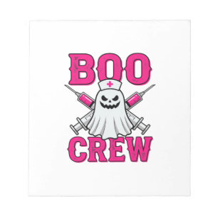 Boo Crew Verpleegster Geest Halloween Notitieblok