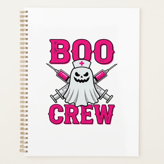 Boo Crew Verpleegster Geest Halloween Planner (Voorkant)