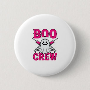 Boo Crew Verpleegster Geest Halloween Ronde Button 5,7 Cm