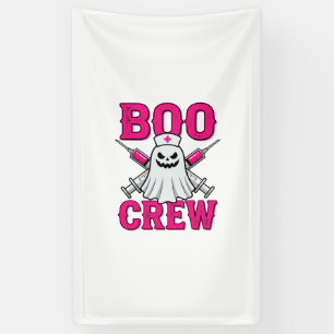 Boo Crew Verpleegster Geest Halloween Spandoek