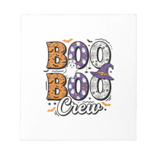 Boo Crew Verpleegster Halloween Vintage Shirt Ontw Notitieblok