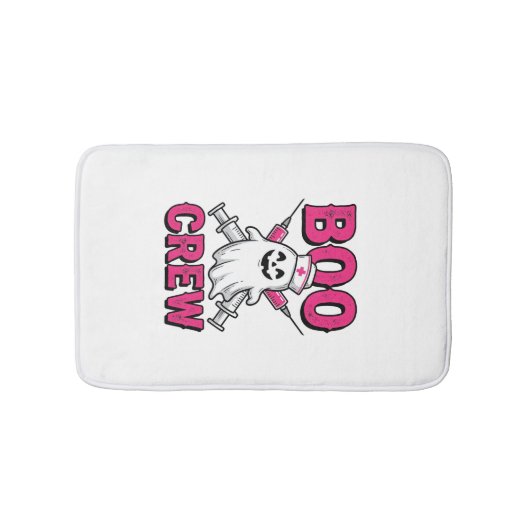 Boo Crew Verpleegster Spook Halloween Vector Ontwe Badmat (Voorkant)